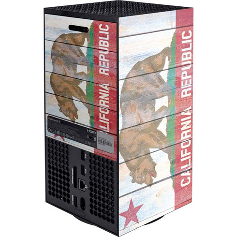 California Flag Light Wood XBox Series X Digital Edition Console Skin